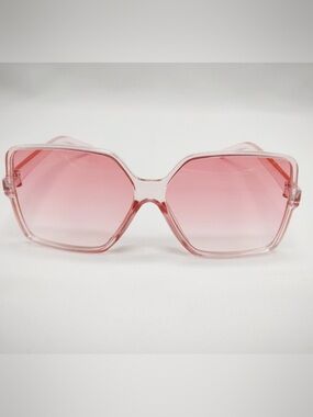 Pink Oversized Hexagon Sunglasses - Women Accessories